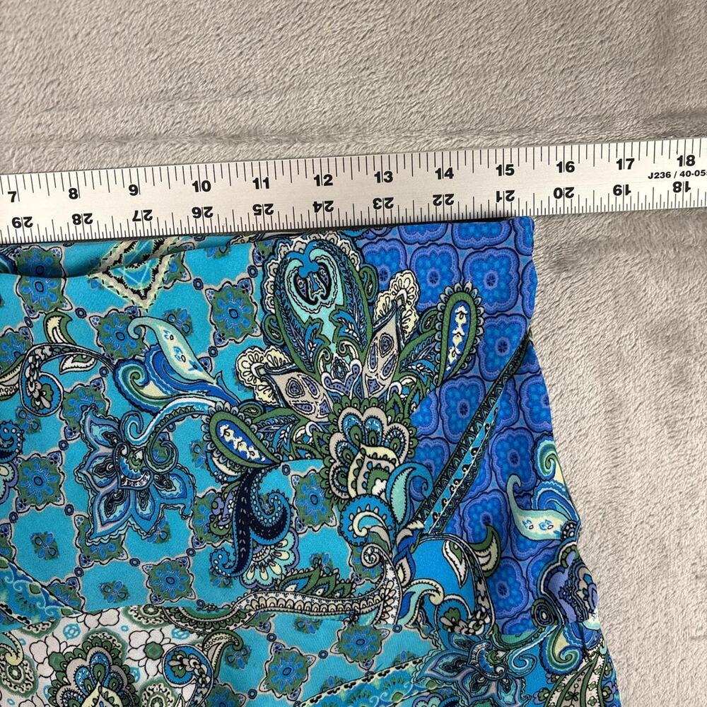 Jules & Leopold Blue Paisley Asymmetrical Handkerchief Hem Skirt Womens S - Picture 6 of 6